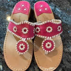 Pink and white Jack Rogers